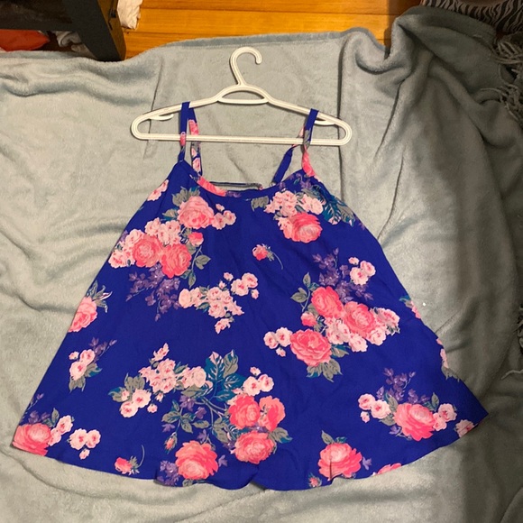 Blue floral cami with lace back detail - Picture 1 of 2